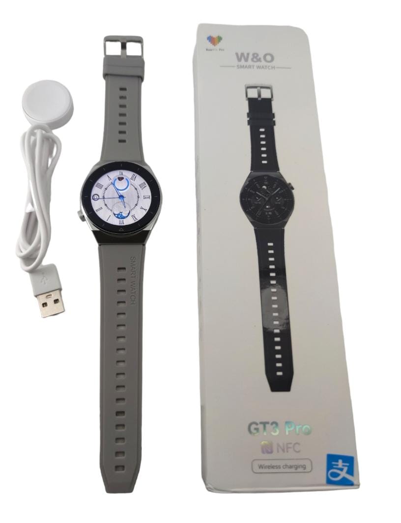Smartwatch GT3 Pro Original W&O Reloj Inteligente 2023 Gama Alta Plateada